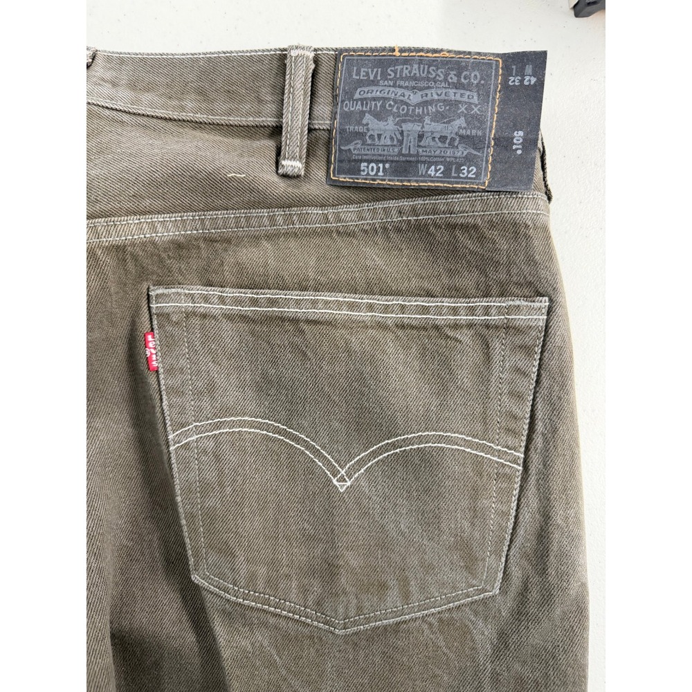 Levi's 501 Original Fit Jeans - Brown Denim - Size 42x32 - Picture 16 of 16